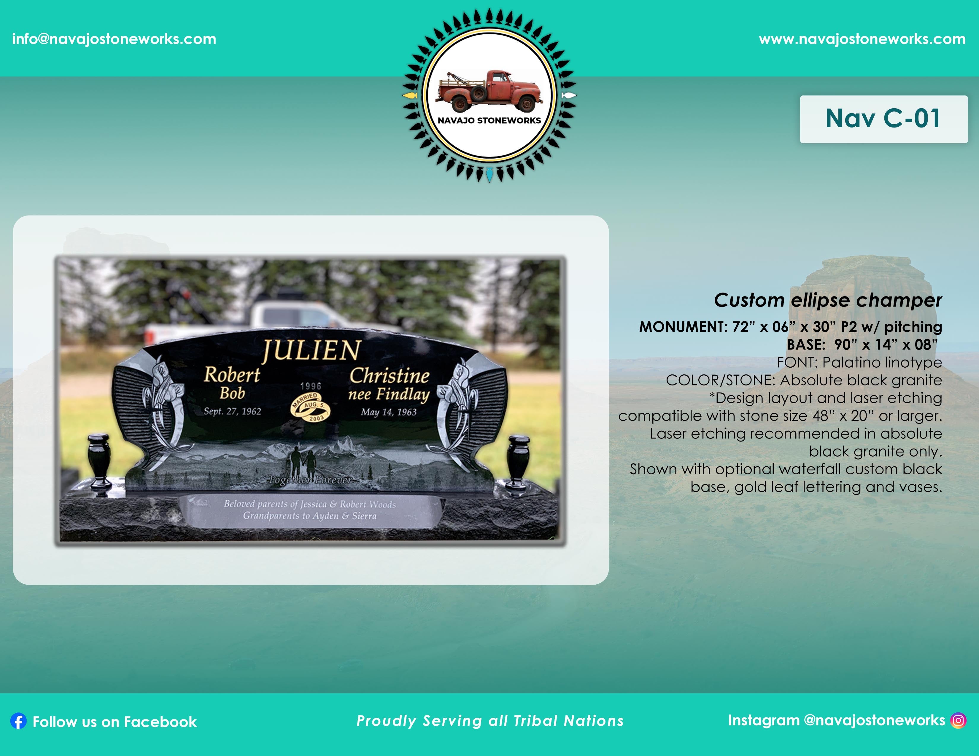 Custom Ellipse Champer Memorial