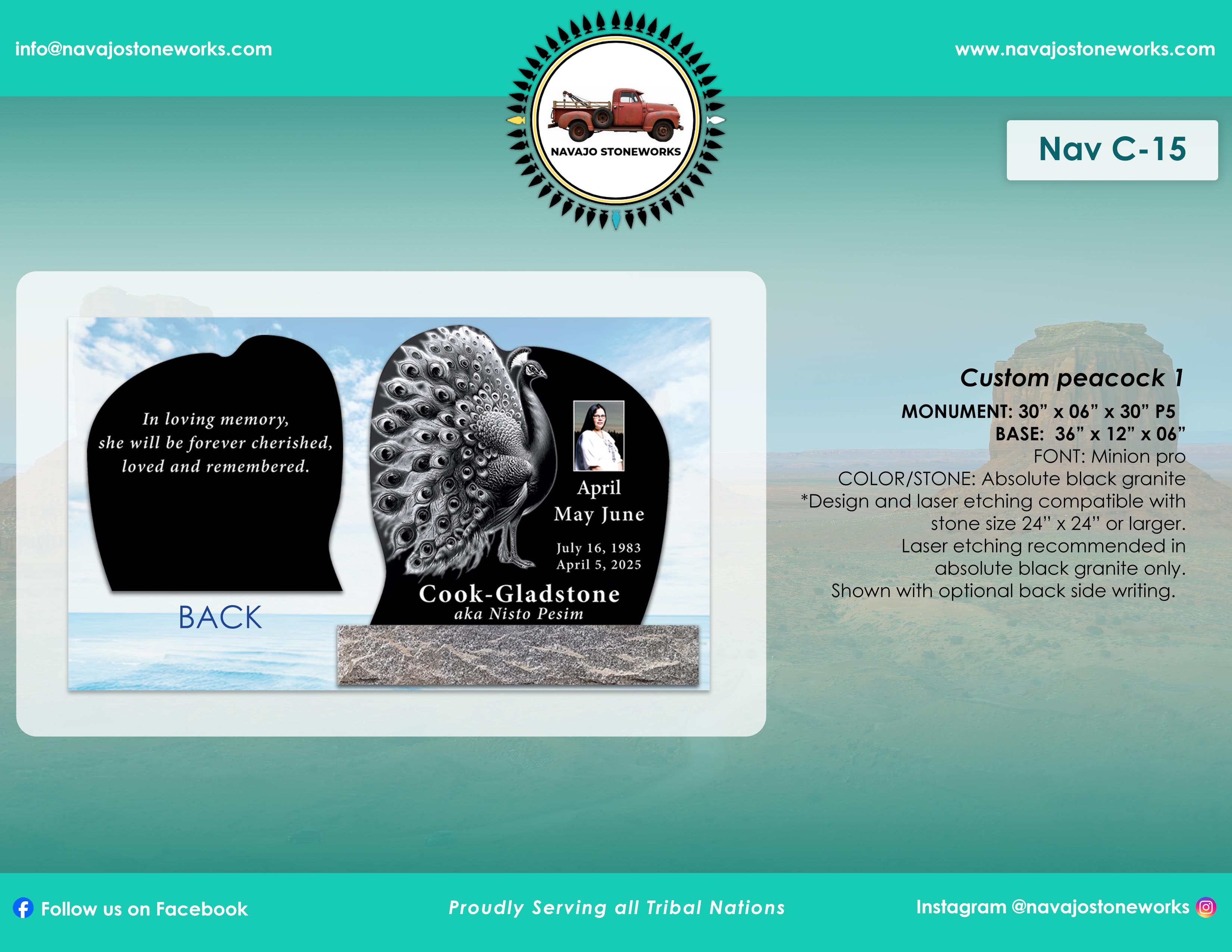 Custom Peacock 1 Memorial