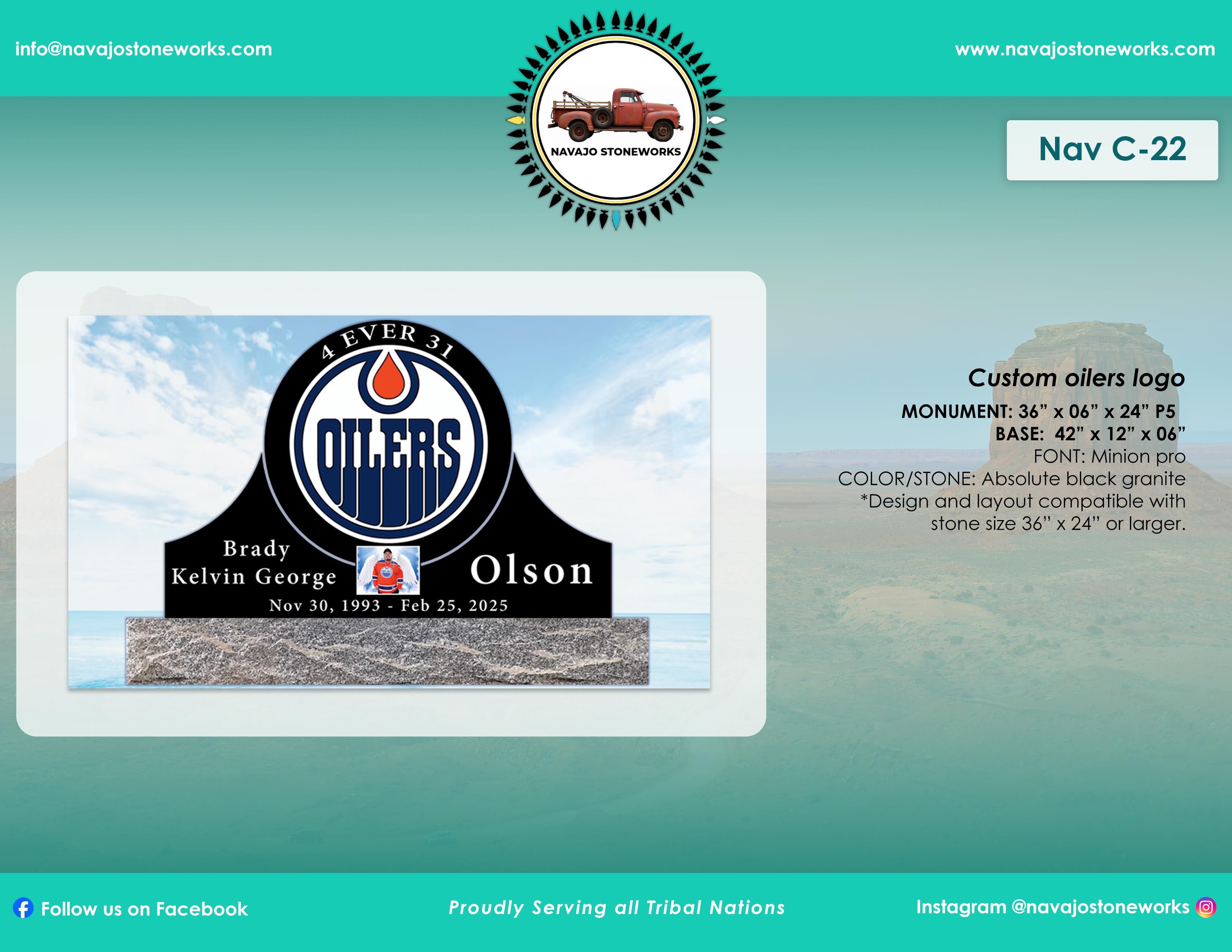 Custom Oilers Logo Memorial