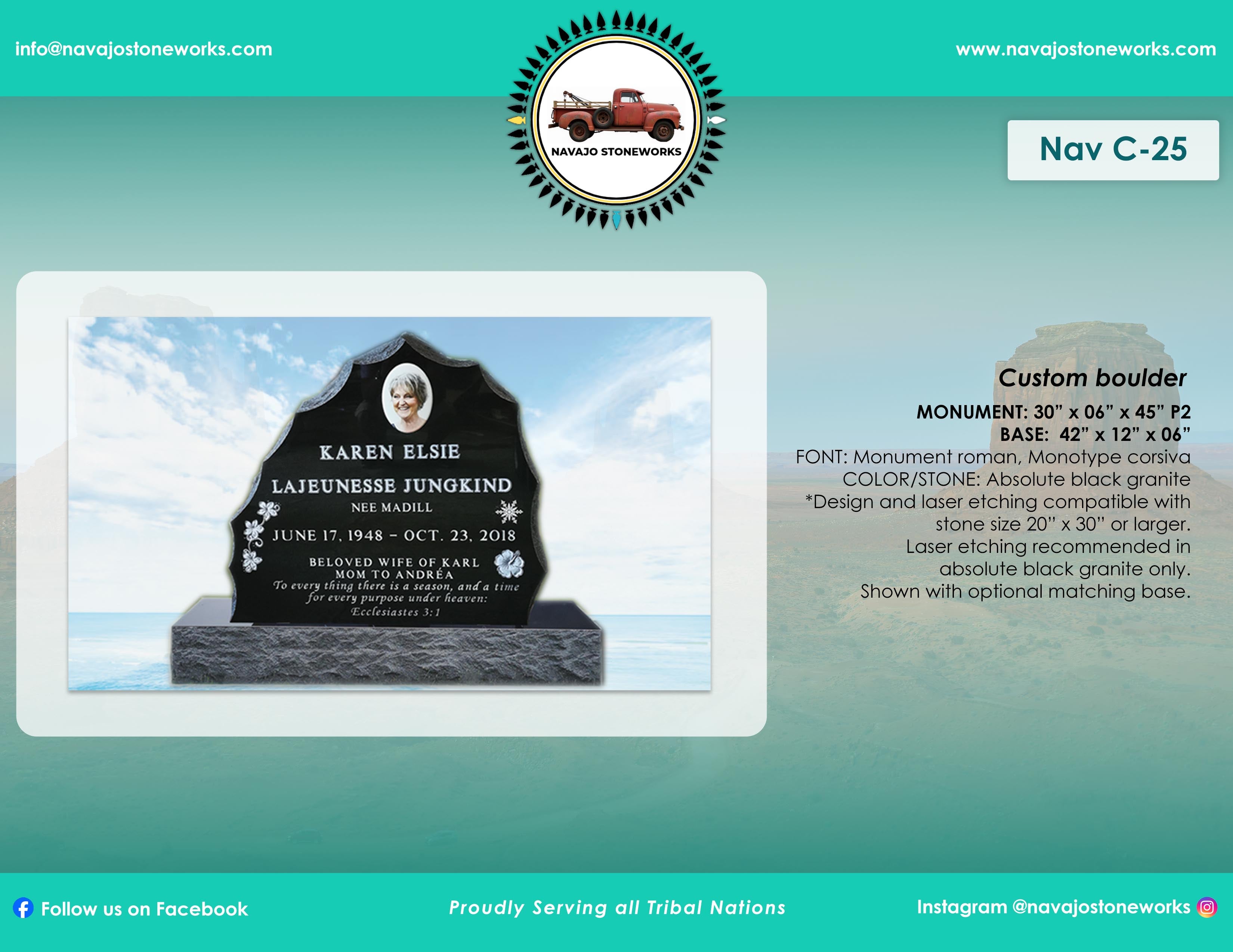 Custom Boulder Memorial