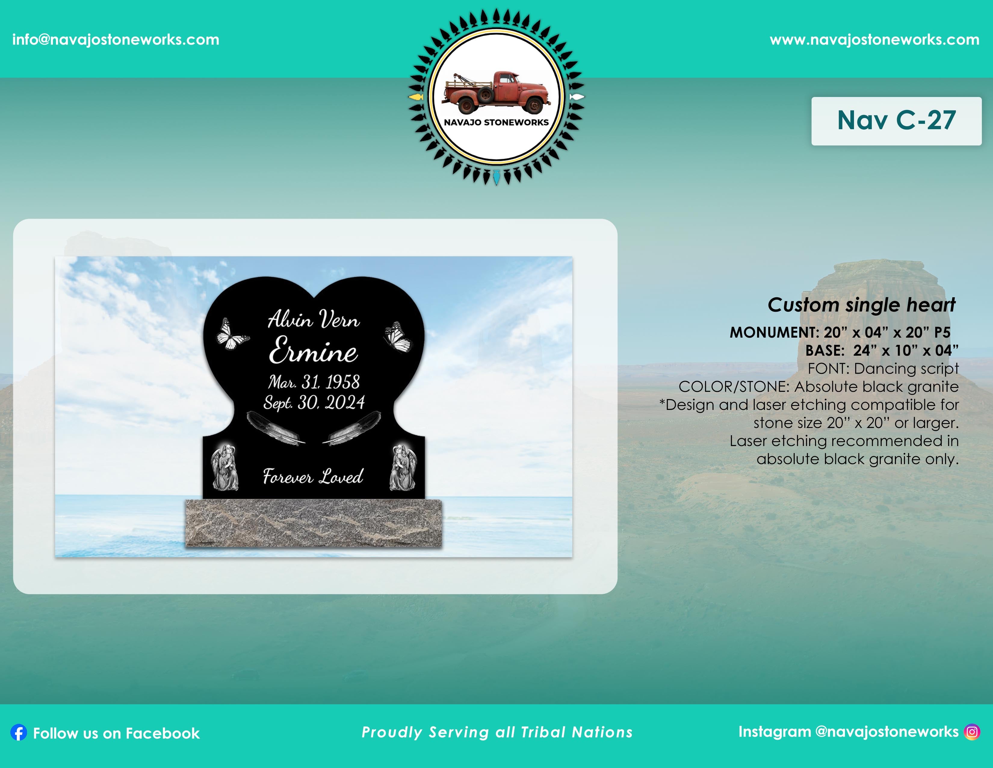 Custom Single Heart Memorial