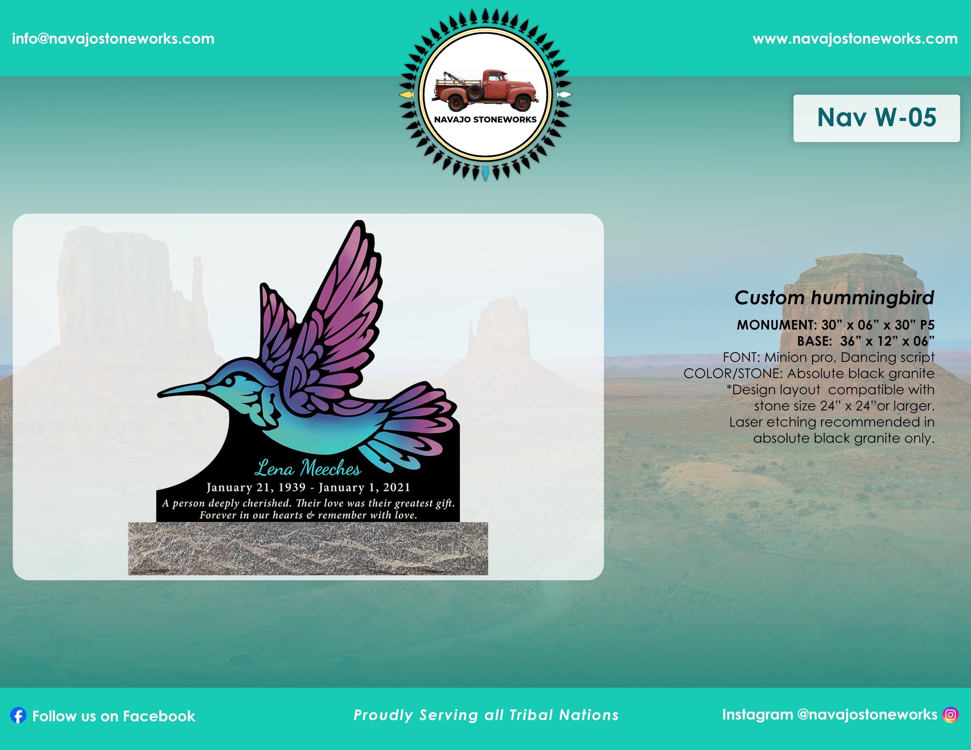 Custom Hummingbird Memorial