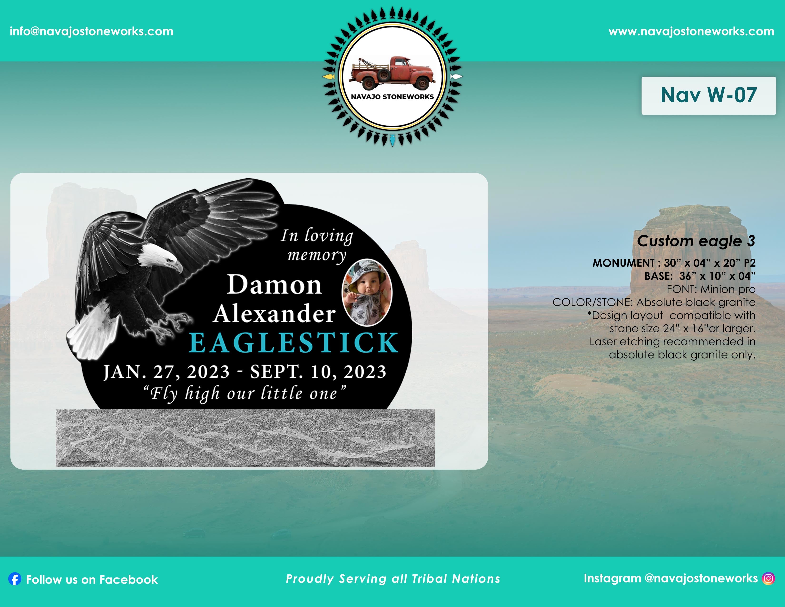 Custom Eagle 3 Memorial